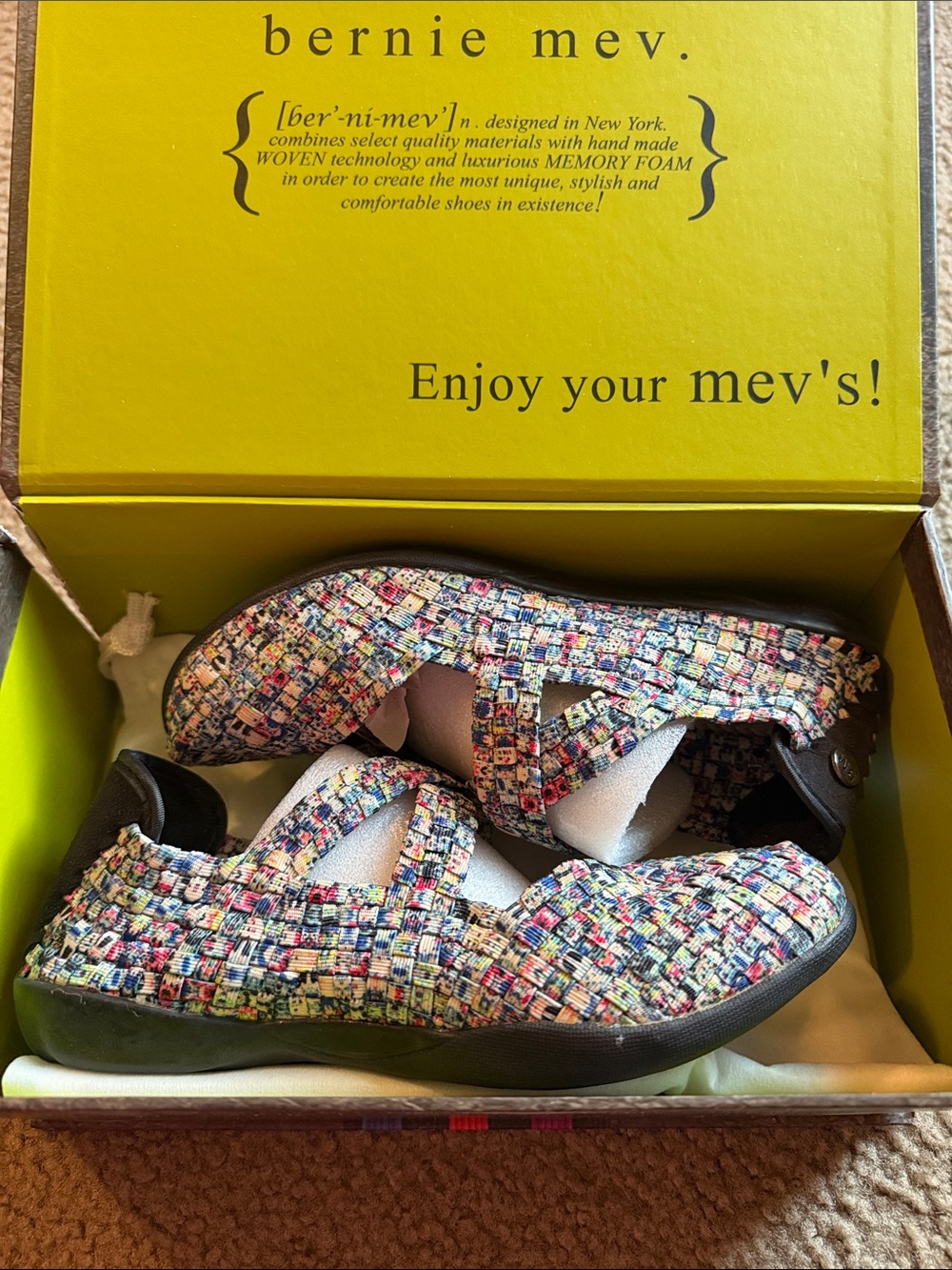 bernie mev. Black and Multi-“Splash” Slip-On Shoes